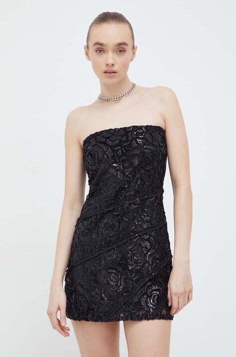 Résumé rochie culoarea negru, mini, evazată