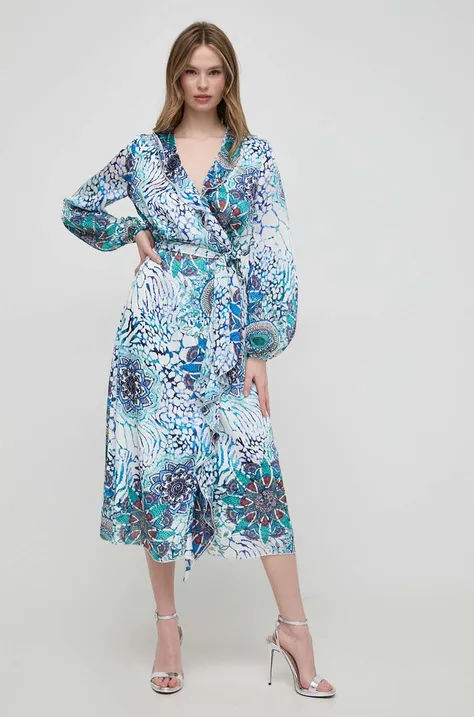 Marciano Guess sukienka MINA kolor niebieski maxi rozkloszowana 4GGK11 9739Z