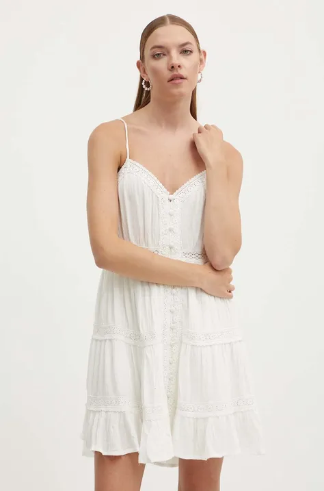 Superdry rochie culoarea alb, mini, evazati