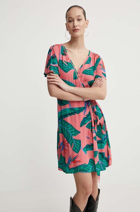 Superdry rochie culoarea roz, mini, evazată
