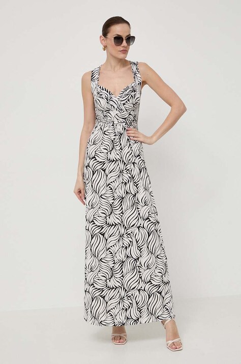 Morgan rochie culoarea alb, maxi, evazată