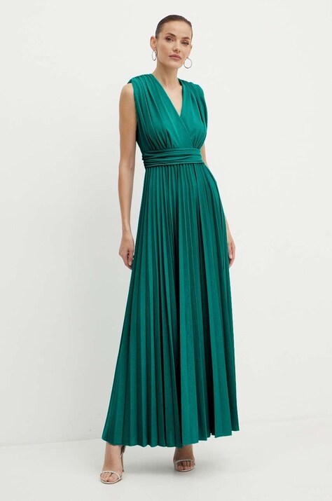 Morgan rochie REINE culoarea turcoaz, maxi, evazată, REINE