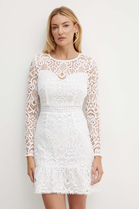 Morgan rochie RILLE culoarea alb, mini, mulată, RILLE