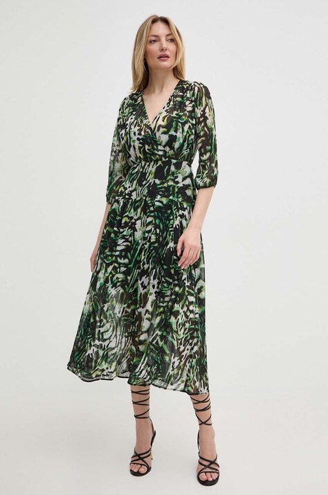 Morgan rochie RIMPA.F culoarea verde, midi, evazată, RIMPA.F