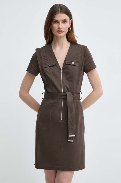 Morgan rochie RISTI culoarea verde, mini, evazată, RISTI