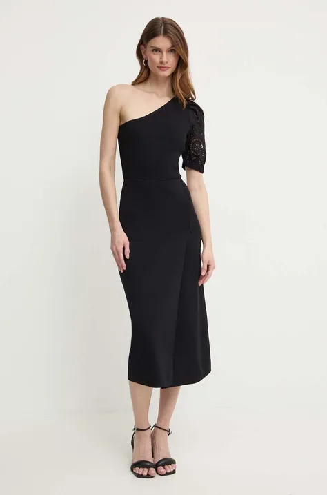 Сукня Morgan RMABELA колір чорний midi розкльошена RMABELA