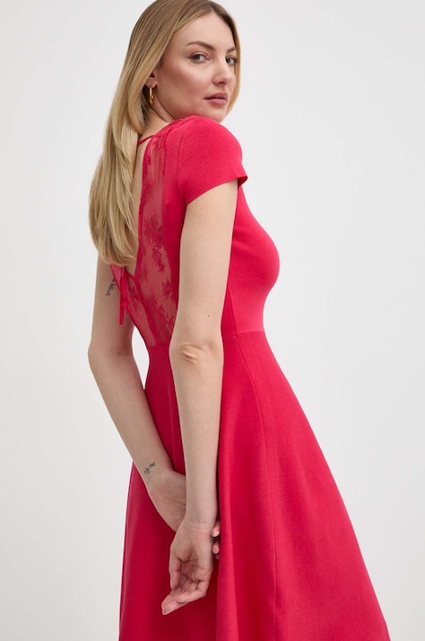 Morgan rochie RMBELLE culoarea roz, mini, evazată, RMBELLE