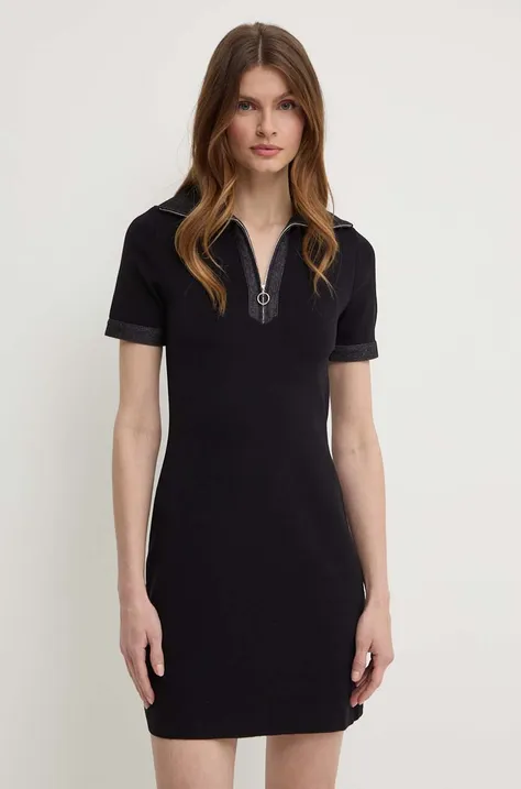 Šaty Morgan RMOONI čierna farba, mini, áčkový strih, RMOONI