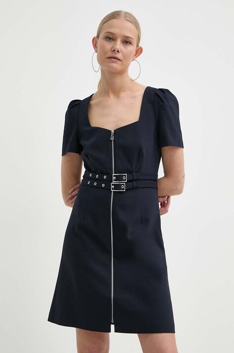 Morgan rochie RPIRO culoarea bleumarin, mini, mulată, RPIRO