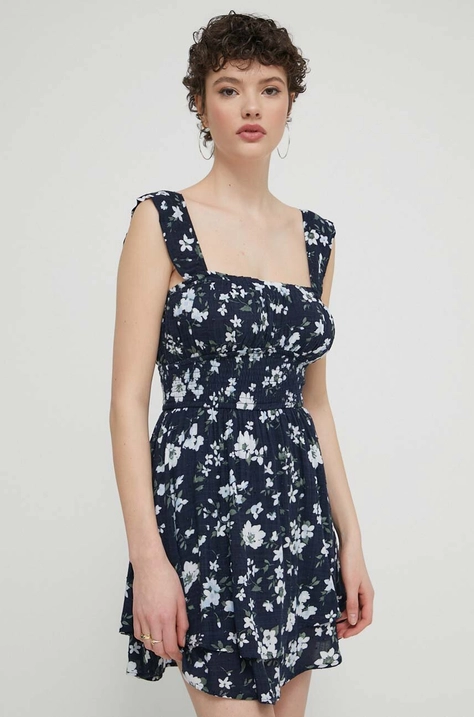 Hollister Co. rochie culoarea albastru marin, mini, evazati