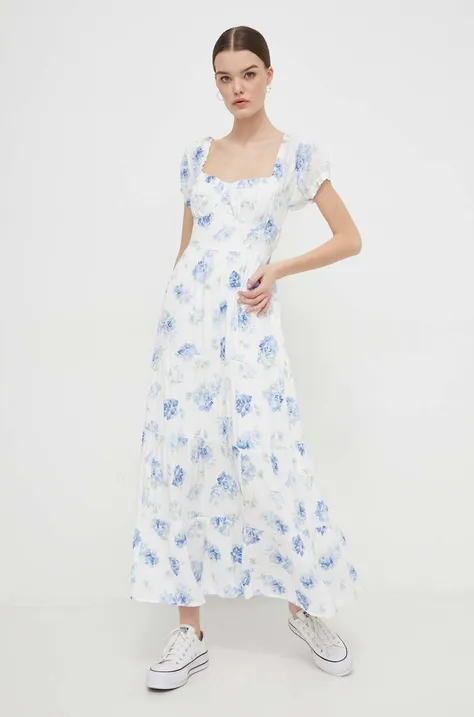 Φόρεμα Hollister Co. χρώμα: άσπρο