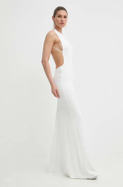 Elisabetta Franchi sukienka kolor biały maxi dopasowana AB58642E2