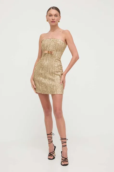 Сукня Elisabetta Franchi колір золотий mini розкльошена AB64042E2