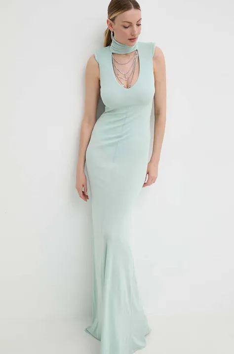 Платье Elisabetta Franchi цвет бирюзовый maxi облегающее AB64742E2