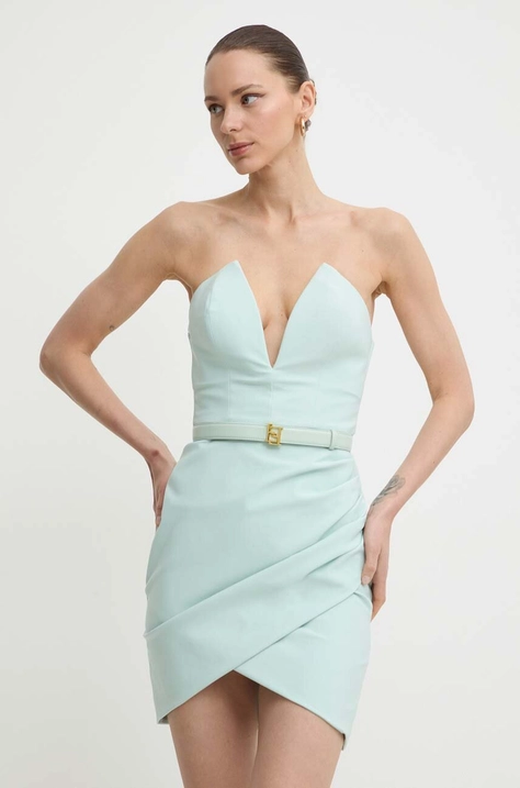 Elisabetta Franchi rochie culoarea verde, mini, mulata, AB64842E2