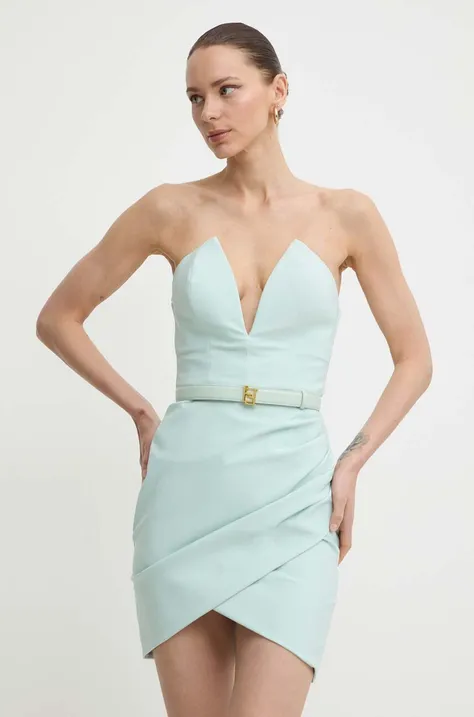 Платье Elisabetta Franchi цвет зелёный mini облегающее AB64842E2