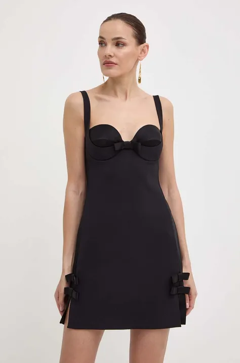 Šaty Elisabetta Franchi čierna farba, mini, priliehavé, AB65042E2