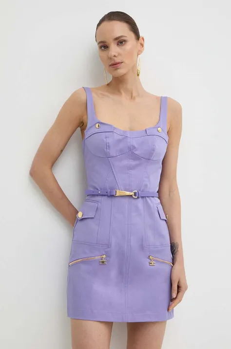 Elisabetta Franchi sukienka kolor fioletowy mini dopasowana AB66142E2
