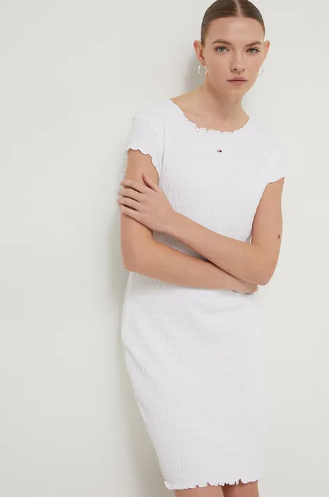 Φόρεμα Tommy Jeans χρώμα: άσπρο