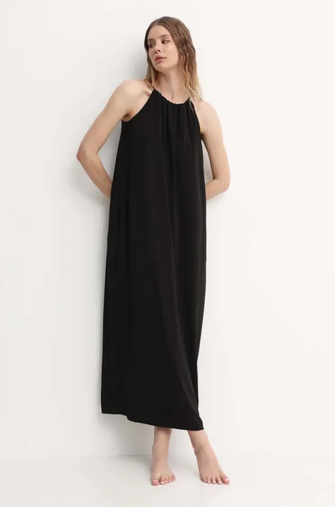 Max Mara Beachwear sukienka kolor czarny midi rozkloszowana 2416621029600