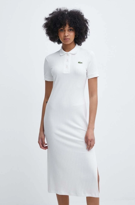 Lacoste rochie culoarea bej, midi, drept