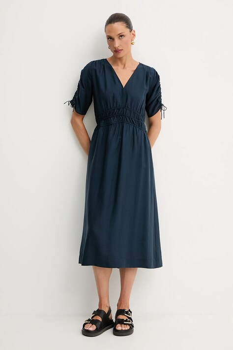 Šaty BOSS Orange růžová barva, midi