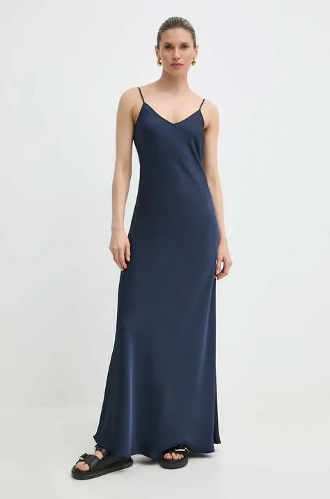 Платье MAX&Co. цвет синий maxi расклешённое 2416221093200