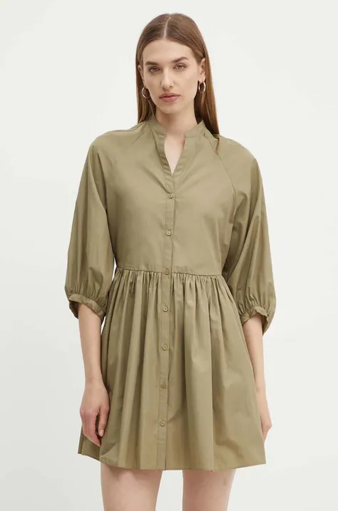 Bavlnené šaty MAX&Co. zelená farba, mini, áčkový strih, 2416221094200
