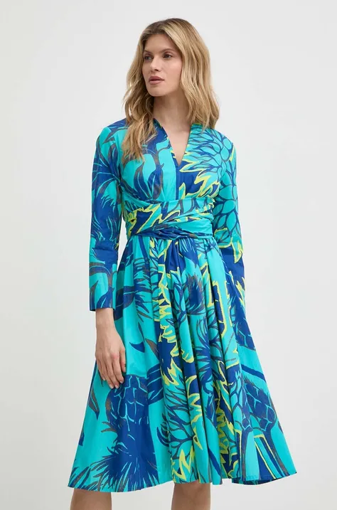 Pamučna haljina MAX&Co. boja: tirkizna, mini, širi se prema dolje, 2416221154200