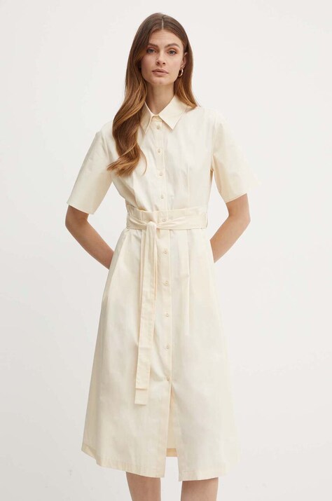 MAX&Co. rochie din bumbac culoarea bej, mini, evazată, 2416221174200