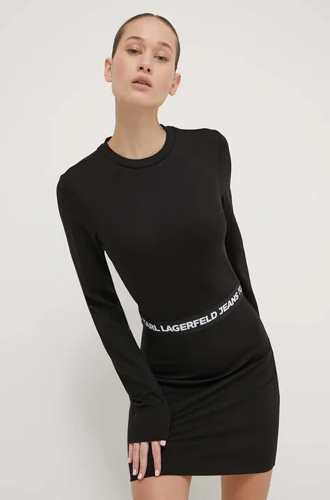 Karl Lagerfeld Jeans ruha fekete, mini, testhezálló