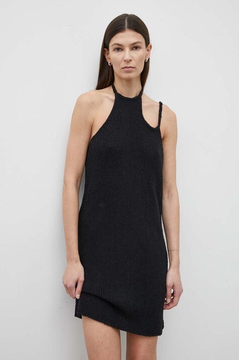 Won Hundred rochie culoarea negru, mini, evazată, 2809-11084