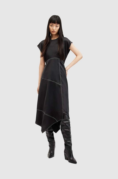 Сукня AllSaints AGNES колір чорний maxi розкльошена