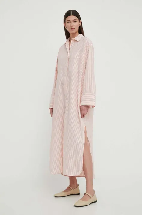 By Malene Birger sukienka bawełniana Perros kolor różowy maxi prosta