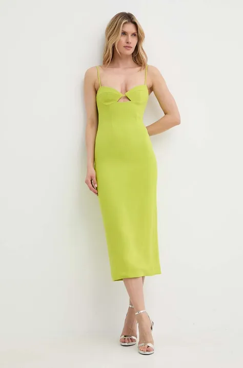 Bardot ruha VIENNA zöld, midi, testhezálló, 58558DB