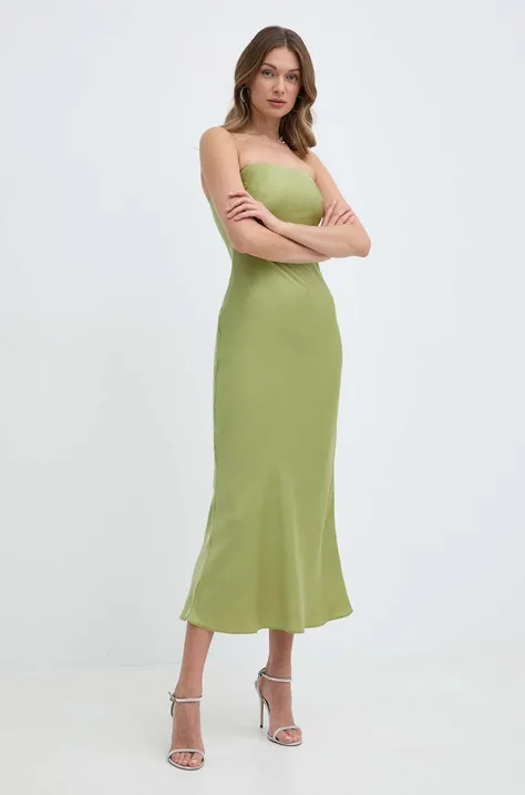 Bardot ruha CASETTE zöld, midi, harang alakú, 59155DB