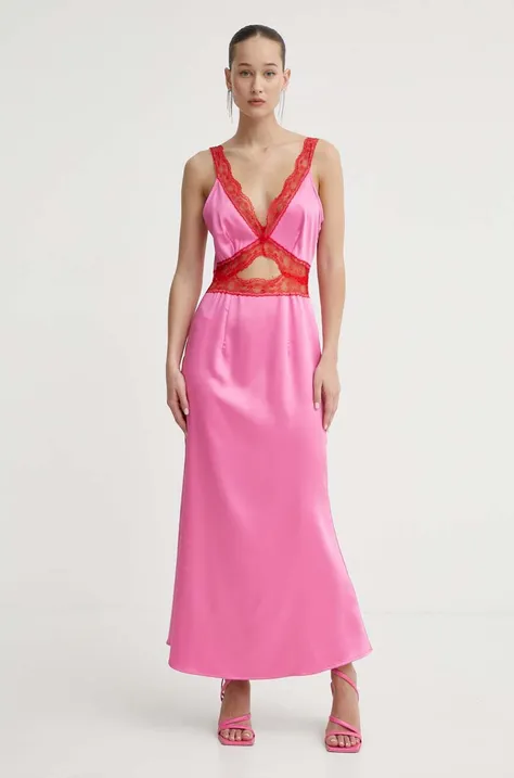 Платье Never Fully Dressed цвет розовый maxi расклешённая