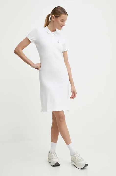 Bavlněné šaty Rossignol bílá barva, mini, RLLWD02