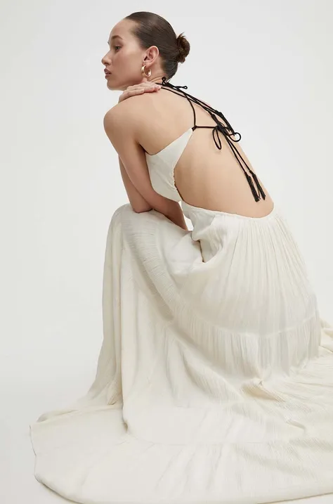 Сукня Desigual YANIS колір бежевий maxi розкльошена 24SWVW07