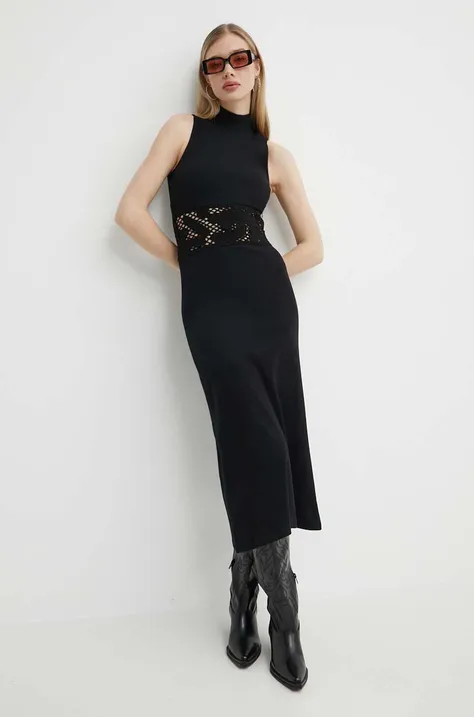 Сукня Desigual NUEVA YORK колір чорний maxi розкльошена 24SWVK11