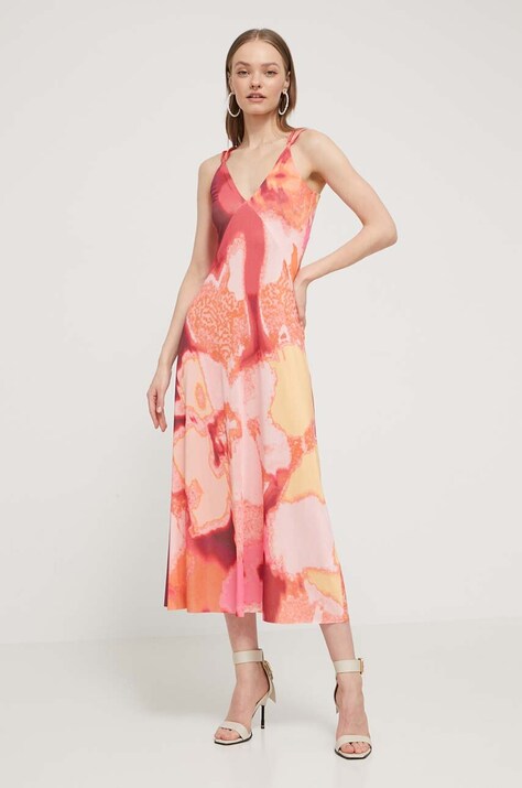 Сукня Desigual NEREA колір помаранчевий maxi облягаюча 24SWVK19
