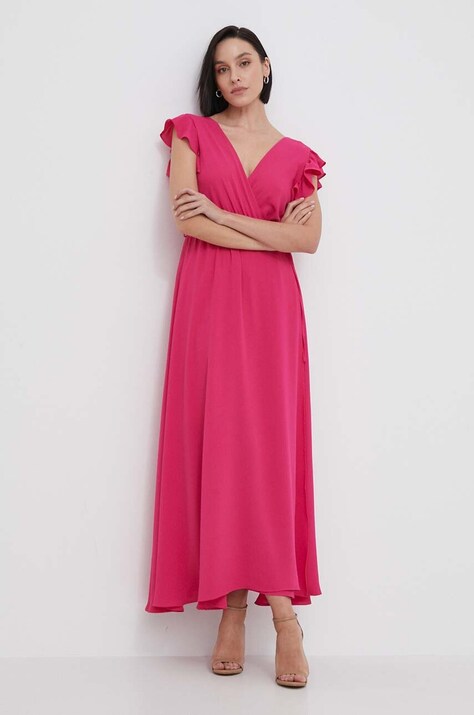 Artigli rochie culoarea roz, maxi, evazată