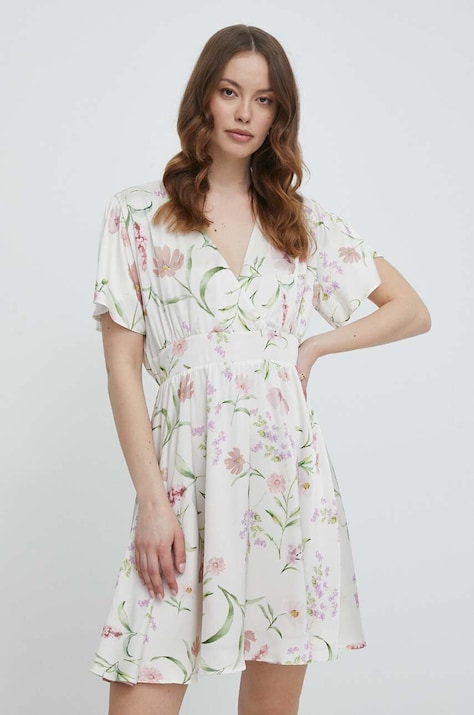 Artigli rochie culoarea bej, mini, evazată