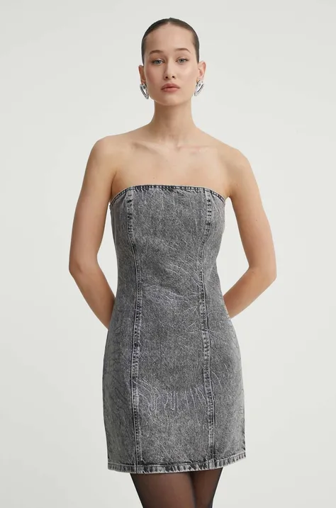 Джинсовое платье Rotate цвет серый mini облегающая