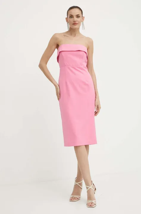 Сукня Bardot GEORGIA колір рожевий midi облягаюча 53007DB1
