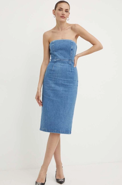 Bardot rochie jeans VANDA mini, mulata, 91355DB