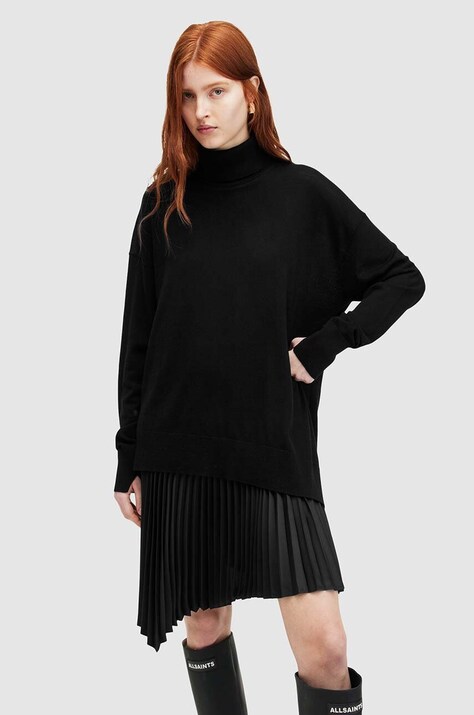 Šaty a svetr AllSaints FLORA DRESS černá barva, mini, WD597Z