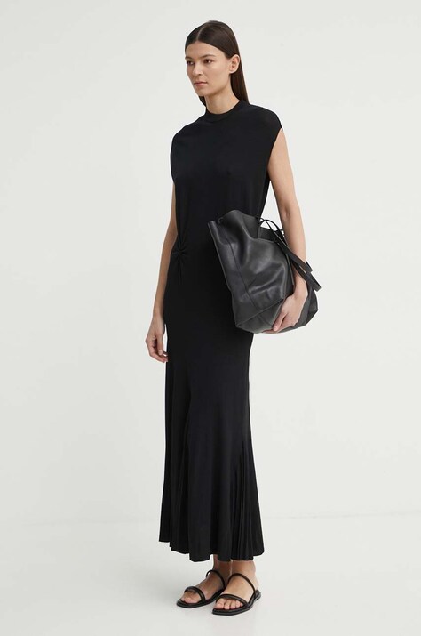AERON rochie GULF culoarea negru, maxi, mulată, AW24RSDR501484