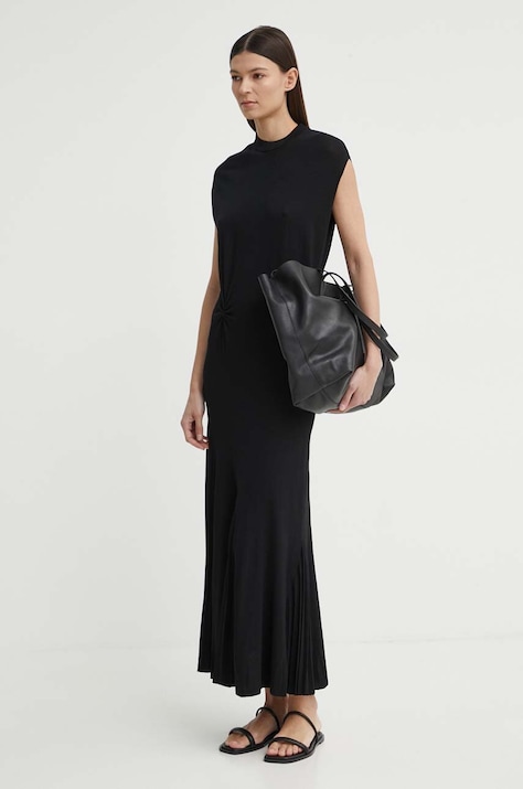 AERON rochie GULF culoarea negru, maxi, mulată, AW24RSDR501484