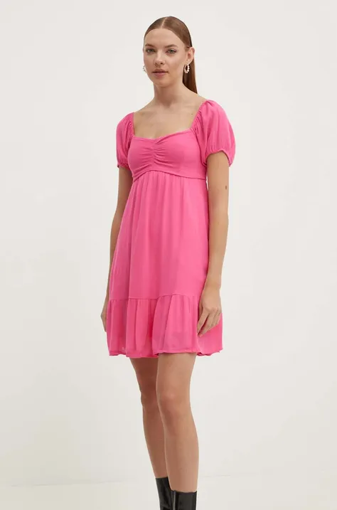 Šaty Hollister Co. ružová farba, mini, áčkový strih